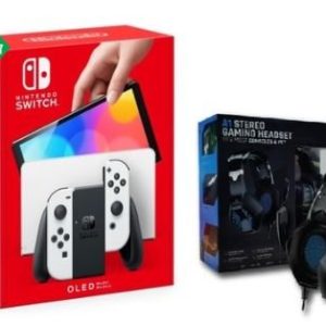 קונסולה NINTENDO SWITCH OLED MODEL WHITE + SPARKFOX A1 BLUE נינטנדו